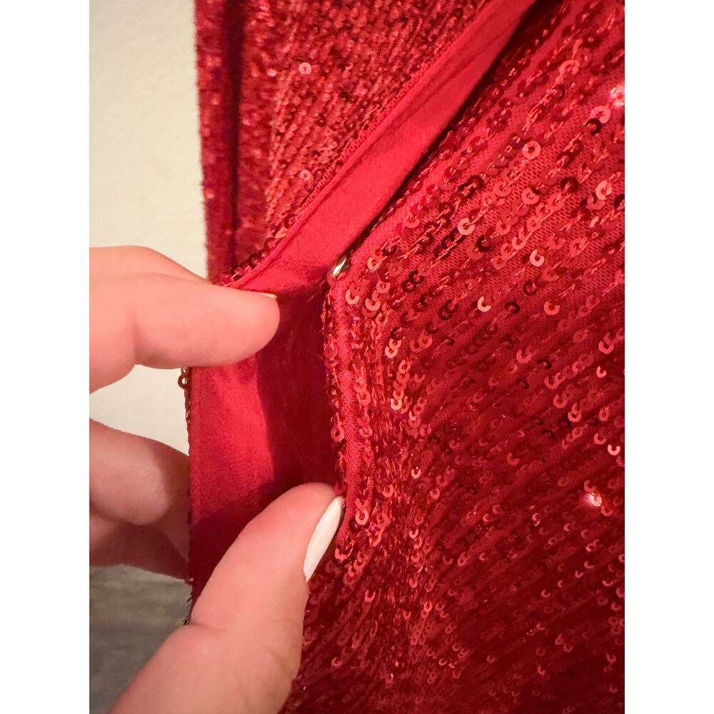 Vince Camuto Red Sequence Clip Closure Blouse Size 2X NWT - Picture 3 of 5